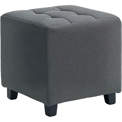 Homcom Reposapiés de lino gris con bolsillo lateral - Taburete Homcom Reposapiés de lino gris con bolsillo lateral - Taburete
