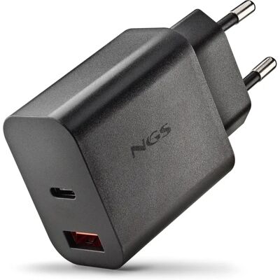 NGS ERA 20W Preto - Carregador Rápido com 2 Portas USB NGS ERA 20W Preto - Carregador Rápido com 2 Portas USB
