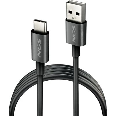 Cable USB-A a USB-C NGS ZYRO-AC 1m - Negro Cable USB-A a USB-C NGS ZYRO-AC 1m - Negro