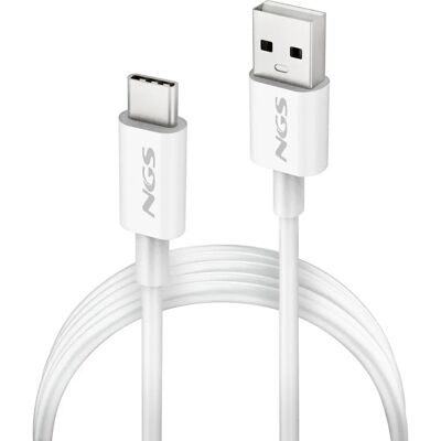 Cable USB NGS ZYRO-AC - 1m - Blanco - Carga rápida - Transferencia de datos Cable USB NGS ZYRO-AC - 1m - Blanco - Carga rápida - Transferencia de datos