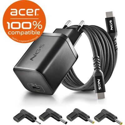 Caricatore Universale Veloce NGS BUD65W-AC Nero - Laptop Caricatore Universale Veloce NGS BUD65W-AC Nero - Laptop