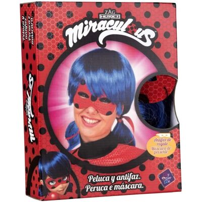 Ladybug Kostümzubehör - Blaue Perücke & Maske - Erwachsene Ladybug Kostümzubehör - Blaue Perücke & Maske - Erwachsene