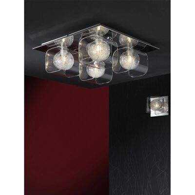 Schuller Eclipse 4 Luz Cristal Lámpara de Techo Cromo - G9 Schuller Eclipse 4 Luz Cristal Lámpara de Techo Cromo - G9