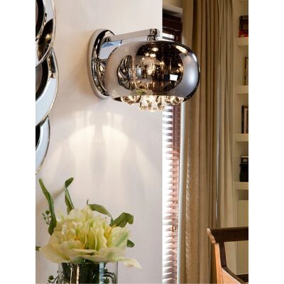 Schuller Argos - Crystal Wall Lamp Chrome, Mirror, G9 - Wall Lamp Schuller Argos - Crystal Wall Lamp Chrome, Mirror, G9 - Wall Lamp