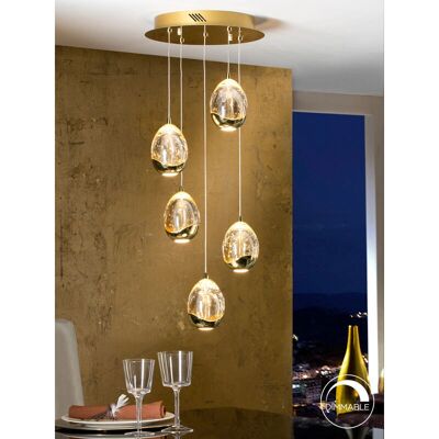 Lámpara colgante LED Schuller Rocio 5 - Efecto burbuja de cristal Lámpara colgante LED Schuller Rocio 5 - Efecto burbuja de cristal