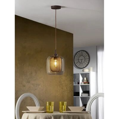 Schuller Fox Crystal Pendant Light - Mesh Brown - E27 Schuller Fox Crystal Pendant Light - Mesh Brown - E27