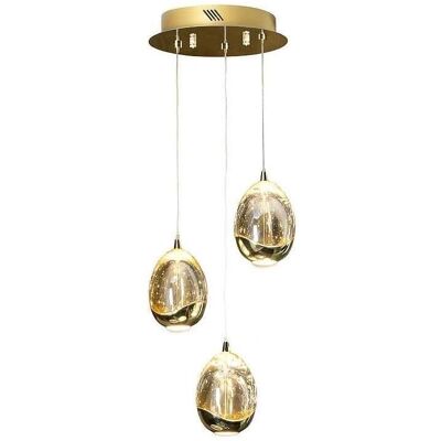 Lámpara colgante Schuller Rocia Oro de 3 luces - Cristal y metal Lámpara colgante Schuller Rocia Oro de 3 luces - Cristal y metal