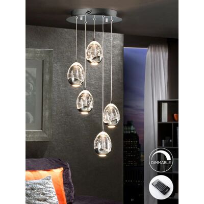 Schuller Roc - LED Pendant Light - Crystal Cluster Drop - Dimmable - Chrome Schuller Roc - LED Pendant Light - Crystal Cluster Drop - Dimmable - Chrome