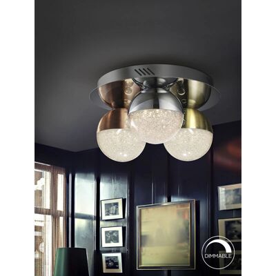 Schuller Sphere Chrome Brass Copper Dimmable LED Ceiling Light Schuller Sphere Chrome Brass Copper Dimmable LED Ceiling Light