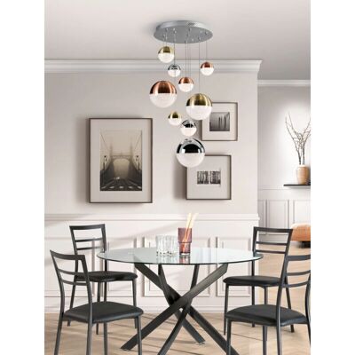 Lámpara de Techo Esférica Dimmable en Cobre y Cromo Satinado Schuller Lámpara de Techo Esférica Dimmable en Cobre y Cromo Satinado Schuller