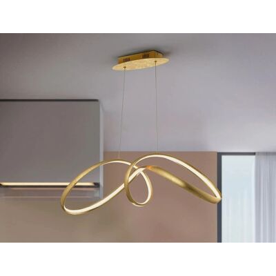 Schuller Lia Gold Leaf Integrated LED Pendant Light Schuller Lia Gold Leaf Integrated LED Pendant Light