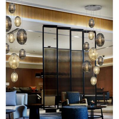 Lámpara colgante moderna Ovila 9 luces LED, cromo Lámpara colgante moderna Ovila 9 luces LED, cromo
