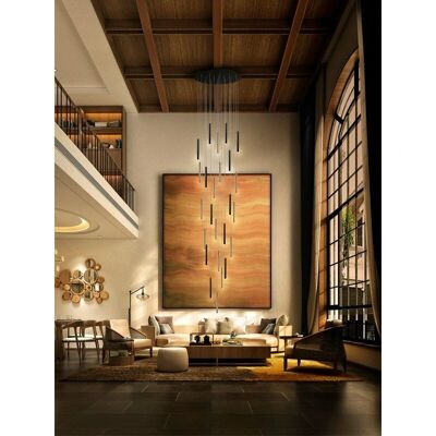 Schuller Lighting Varas Cluster Drop Ultra Slim 14 Luz Regulable - Lámpara Colgante Schuller Lighting Varas Cluster Drop Ultra Slim 14 Luz Regulable - Lámpara Colgante