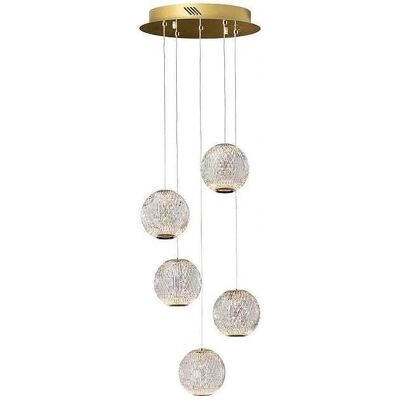 Schuller Austral Modern Colgante LED de 5 Luces - Dorado - Lámpara Suspendida Schuller Austral Modern Colgante LED de 5 Luces - Dorado - Lámpara Suspendida