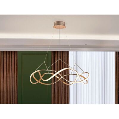 Schuller Molly Modern Dimmable LED Infinity Swirl Ring Pendant Light - Chrome Schuller Molly Modern Dimmable LED Infinity Swirl Ring Pendant Light - Chrome