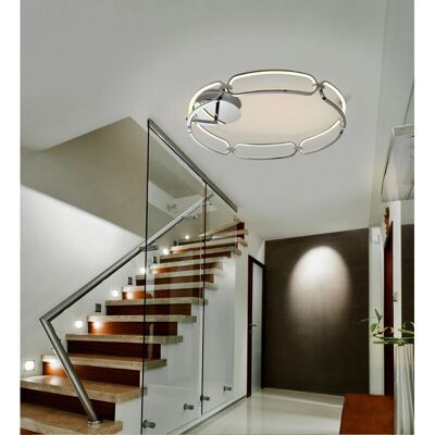 Schuller Lighting Colette Semi Flush Chrome Dimmable LED Ceiling Light - 16cm x 80cm Schuller Lighting Colette Semi Flush Chrome Dimmable LED Ceiling Light - 16cm x 80cm