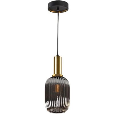 Lámpara Colgante Norma Globo de Schuller - Negro, Latón, Vidrio Ahumado - Lámpara de Techo Lámpara Colgante Norma Globo de Schuller - Negro, Latón, Vidrio Ahumado - Lámpara de Techo
