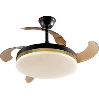Schuller Vento Ceiling Fan Matt Black and Gold Leaf - Remote Control Schuller Vento Ceiling Fan Matt Black and Gold Leaf - Remote Control