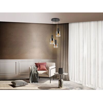 SCHULLER - Venize 3L - negro/smoke - metal-crystal - Lámpara colgante SCHULLER - Venize 3L - negro/smoke - metal-crystal - Lámpara colgante