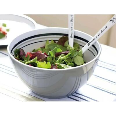 Marine Business Welcome On Board Melamine Salad Bowl - Blue/White - 25cm Marine Business Welcome On Board Melamine Salad Bowl - Blue/White - 25cm
