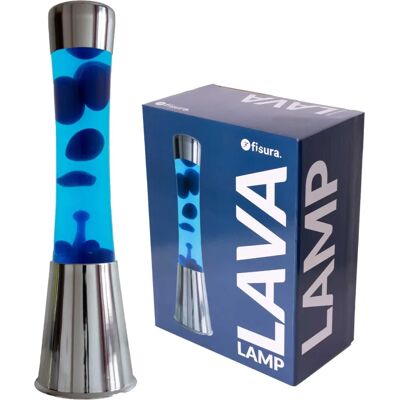 FISURA Lava Lamp - Blauwe Vloeistof & Lava - Ontspannend Effect FISURA Lava Lamp - Blauwe Vloeistof & Lava - Ontspannend Effect