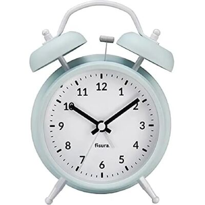 Réveil silencieux Fisura menthe et blanc avec lumière LED - Réveil Réveil silencieux Fisura menthe et blanc avec lumière LED - Réveil