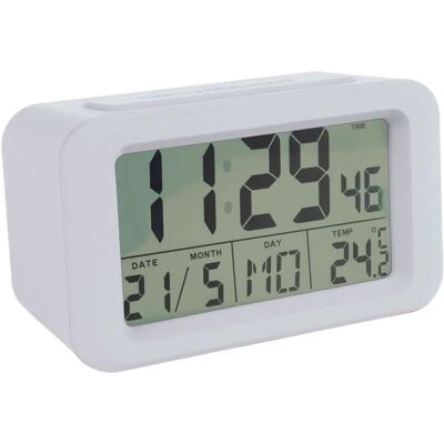 FISURA Sveglia Digitale Bianca LED - Data & Temperatura FISURA Sveglia Digitale Bianca LED - Data & Temperatura