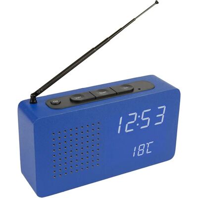 Fisura Alarm Clock Radio - Wooden, 17.7x4.5x9cm, Blue Fisura Alarm Clock Radio - Wooden, 17.7x4.5x9cm, Blue