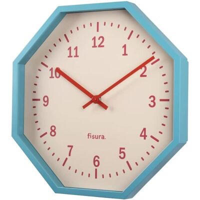 Orologio a Parete FISURA - Ottaonale Blu 30cm - Decorazione Moderna Orologio a Parete FISURA - Ottaonale Blu 30cm - Decorazione Moderna
