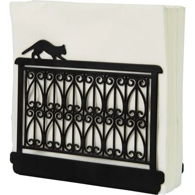 Porta Serviettes en Métal avec Design de Chat en Balcon - FISURA Porta Serviettes en Métal avec Design de Chat en Balcon - FISURA