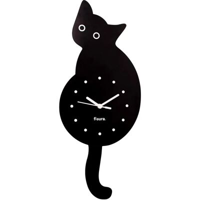 Orologio da Parete Gatto - Silenzioso, Legno FSC, 46x8cm Orologio da Parete Gatto - Silenzioso, Legno FSC, 46x8cm
