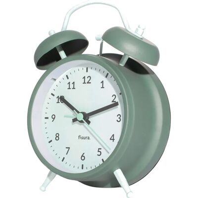 Reloj Despertador FISURA - Retro Silencioso Verde y Menta Reloj Despertador FISURA - Retro Silencioso Verde y Menta