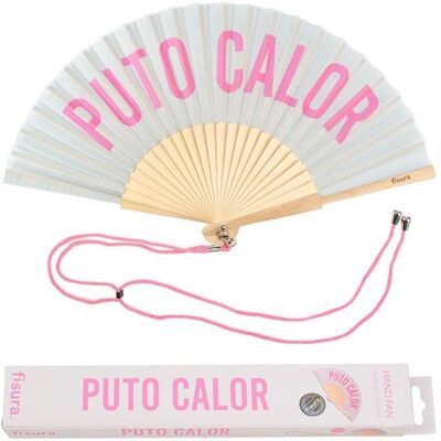 FISURA Éventail Gris Rose - 'p*to calor' - Accessoire d'été FISURA Éventail Gris Rose - 'p*to calor' - Accessoire d'été