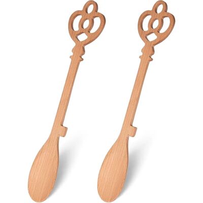 Fisura Ensemble de 2 Cuillères en Bois de Hêtre Résistantes à la Chaleur Fisura Ensemble de 2 Cuillères en Bois de Hêtre Résistantes à la Chaleur