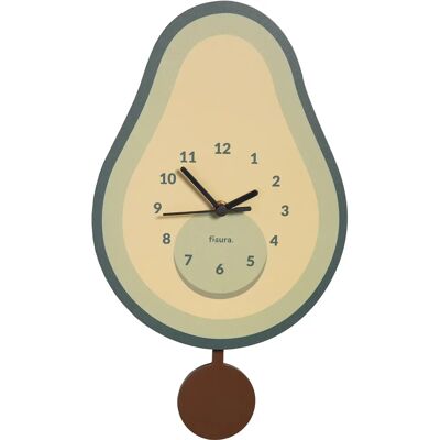 Orologio da Parete Avocado - Silenzioso, 38x20cm, Verde, Pendolo Orologio da Parete Avocado - Silenzioso, 38x20cm, Verde, Pendolo