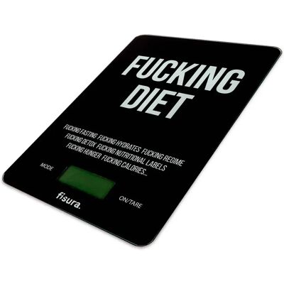 Báscula de cocina digital “f*cking diet” 5kg/11lbs Multifunción Cristal y ABS Báscula de cocina digital “f*cking diet” 5kg/11lbs Multifunción Cristal y ABS