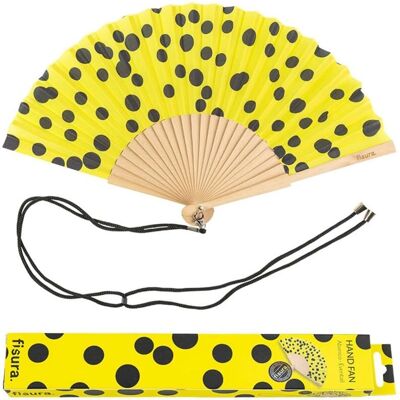 FISURA Gelber Punkt-Handfächer - Hand Fan FISURA Gelber Punkt-Handfächer - Hand Fan