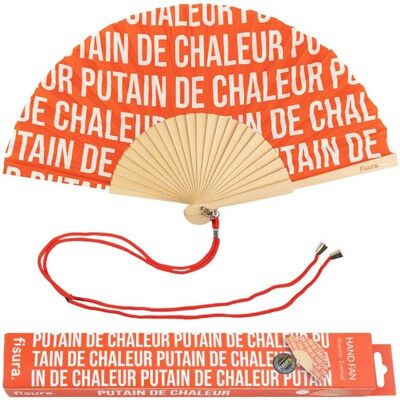 FISURA Fan - Colorful, Wooden, Humorous - 42.5x23cm - Summer Accessory FISURA Fan - Colorful, Wooden, Humorous - 42.5x23cm - Summer Accessory