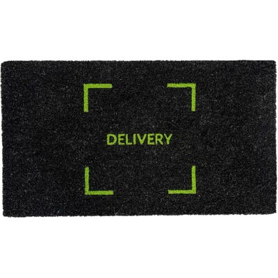 FISURA Alfombra de Coco Delivery - Negro y Verde - Pintada a Mano FISURA Alfombra de Coco Delivery - Negro y Verde - Pintada a Mano