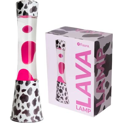 Lampe de Lava FISURA Vache - Lava Rose Relaxante - 39,5cm Lampe de Lava FISURA Vache - Lava Rose Relaxante - 39,5cm