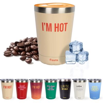 FISURA - Mug de Voyage 310ml Acier Inoxydable Beige - Mug de Voyage FISURA - Mug de Voyage 310ml Acier Inoxydable Beige - Mug de Voyage