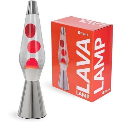 Lampa lawa Fisura Bullet - Czerwona, Podstawa chromowa - Lampa lawa Lampa lawa Fisura Bullet - Czerwona, Podstawa chromowa - Lampa lawa