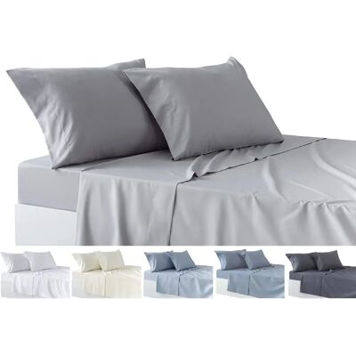 Light Gray Bedding Set - Fitted Sheet, Pillowcases, 200x190cm Light Gray Bedding Set - Fitted Sheet, Pillowcases, 200x190cm