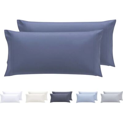Todocama - Microfiber Pillowcase Set - Hypoallergenic - 70x40 cm - Blue-Gray Todocama - Microfiber Pillowcase Set - Hypoallergenic - 70x40 cm - Blue-Gray