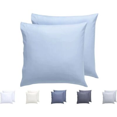 TODOCAMA Hellblau Mikrofaser Kissenbezug-Set mit 2 Stück TODOCAMA Hellblau Mikrofaser Kissenbezug-Set mit 2 Stück