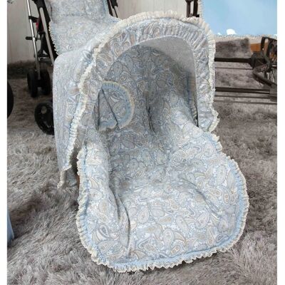 Capa para assento de carro BABYLINE Caramelo Azul com Capota e Proteção de Cinto Capa para assento de carro BABYLINE Caramelo Azul com Capota e Proteção de Cinto