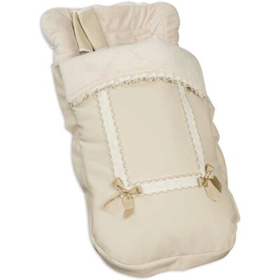 Saco de Poussette Beige en Cuir Babyline - Universel, Réglable, Doux à l'intérieur Saco de Poussette Beige en Cuir Babyline - Universel, Réglable, Doux à l'intérieur