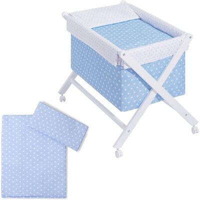Interbaby Berceau - Étoile Bleue - Pliable, Bois, Sécurisé - Publicité Interbaby Berceau - Étoile Bleue - Pliable, Bois, Sécurisé - Publicité
