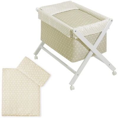 Berceau Interbaby - En Croix-Étoile-Beige, Matelas & Textiles - Publicité Berceau Interbaby - En Croix-Étoile-Beige, Matelas & Textiles - Publicité