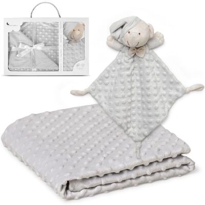 Interbaby Babydecke und Doudou-Set - Weiches Samt, 80x110cm Interbaby Babydecke und Doudou-Set - Weiches Samt, 80x110cm